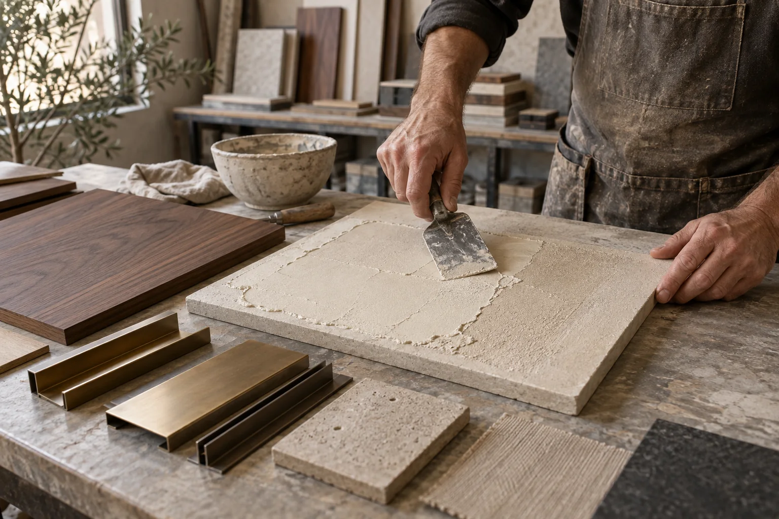 Illustrated preparation of a decorative finish sample