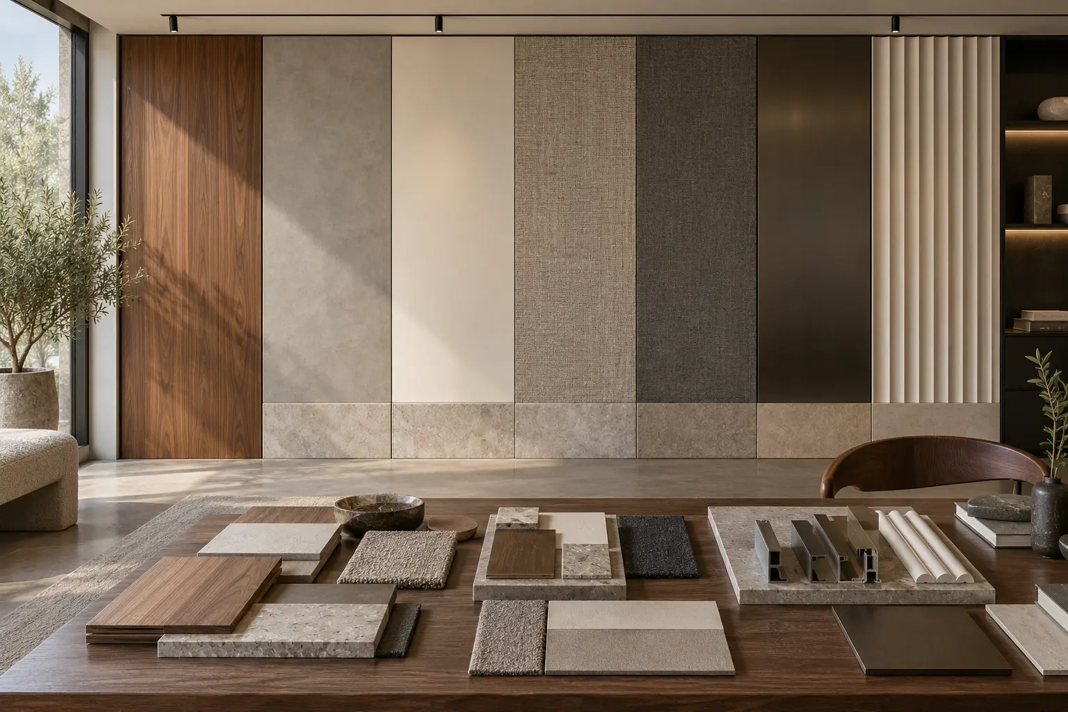 Veneer, textured finishes and junction profiles